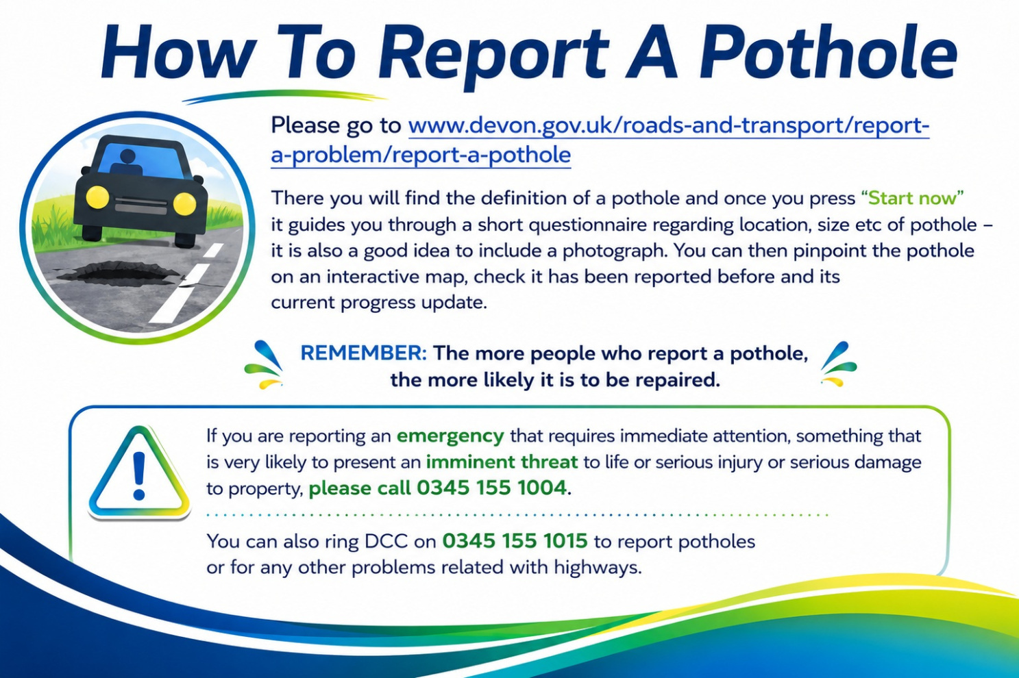Link to the Report a Pothold page on the DCC website